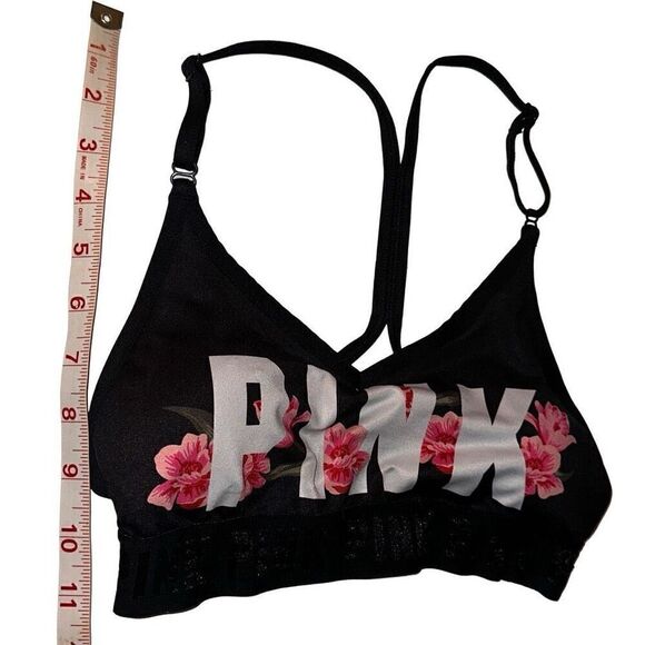 PINK Victoria's Secret Black Strappy Bra W/ Removable pads Ladies XS - Picture 11 of 11